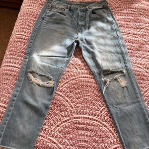 American Eagle Outfitters Light Blue High Rise Girlfriend Jeans